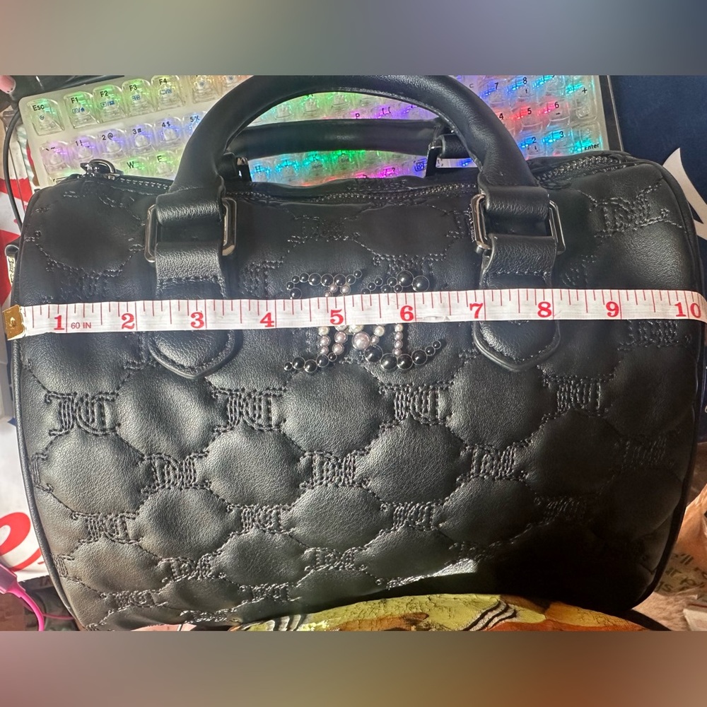 Juicy Couture Tie the Knot Black Liquorice Satchel /Crossbody Wallet Set - Picture 5 of 12